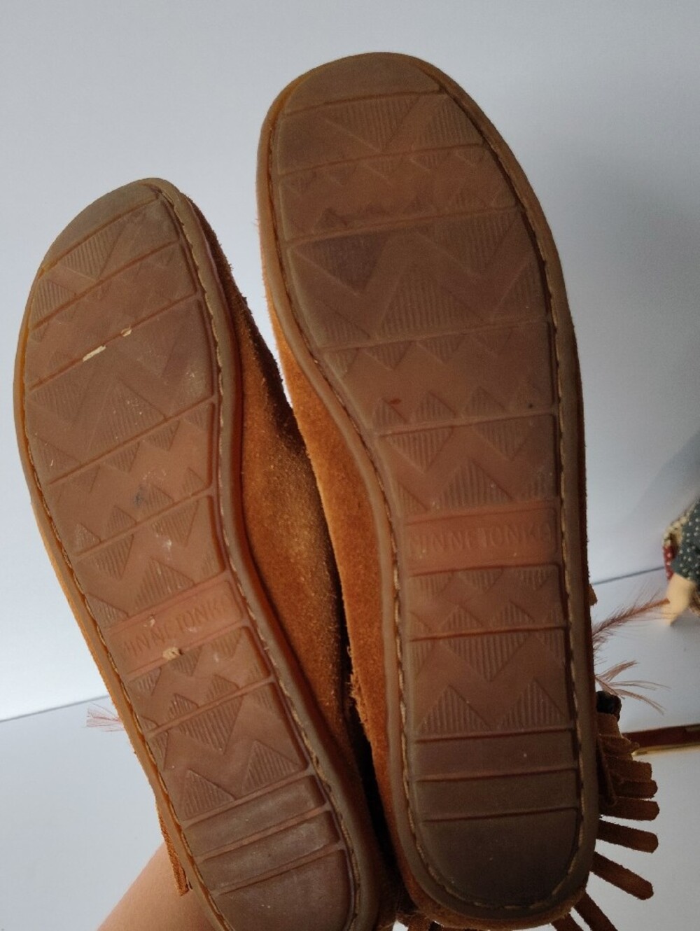 Minnetonka Tan Suede Fringe Moccasin Boots - Picture 7 of 7